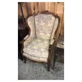 French carved wingback chair
