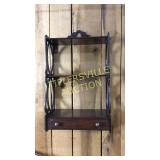 Mahogany wall shelf 26in tall