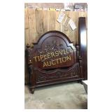 Heavy carved bed queen size with rails