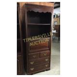 Broyhill Cherry lighted book shelf with drop desk