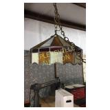 Leaded glass hanging lamp