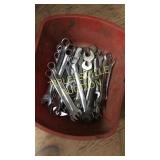 Box of assorted wrenches