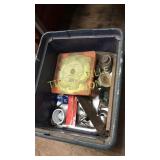 Box of misc plumbing and saw blades