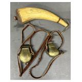 Powder Horn, & Metal Powder Flasks