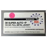 50 rnds Winchester .38 Super Auto +P Ammo
