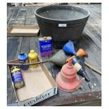 Flower Pot Full of Funnels & Chemicals