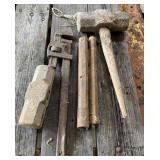 Sledge Hammers & Pipe Wrench