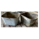 2 - Rough Galvanized Tubs