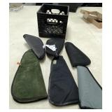 6 - Handgun Cases in Milk Crate