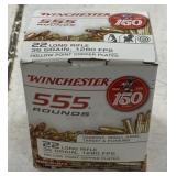 555 rnds Winchester .22LR Ammo