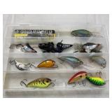 Lures in Plastic Tackle Box