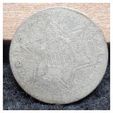 1856 T2 Silver Three Cent