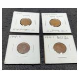 (4) Error Wheat Cents