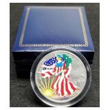 2000 Silver Eagle Colorized w/ Case & COA