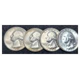 (4) Silver W. Quarters: