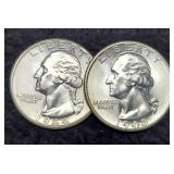 (2) Gem BU W. Quarters: 1943, 1944