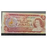 1974 Canada $2 Banknote XF