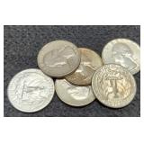 (6) Silver Quarters: