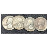(4) W. Quarters: 1937-D&S; 38-P&S
