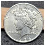 1924 Peace Dollar AU