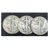 (3) W. Liberty Half Dollars: