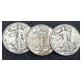 (3) W. Liberty Half Dollars: 1928-S, 42, 44
