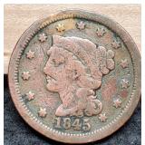 1845 Large Cent, Rough Reverse