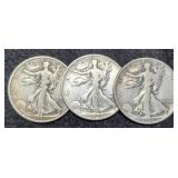 (3) W. Liberty Half Dollars: 1936-P&D, 1944