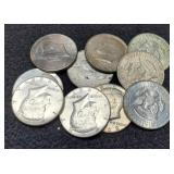 (10) 40% Silver K. Half Dollars