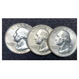 (3) BU W. Quarters: 1950, 51, 52