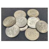 (10) 40% Silver K. Half Dollars