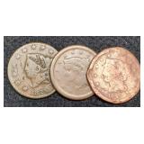 (3) Large Cents All Culls: 1825, 45, 56