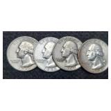 (4) Silver W. Quarters: