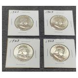 (4) 1963 F. Half Dollars