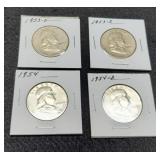 (4) F. Half Dollars: 1953-D&S, 54-P&D