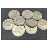 (10) 40% Silver K. Half Dollars
