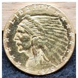 1929 $2 1/2 Gold Indian Quarter Eagle BU