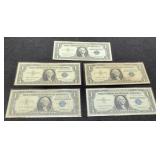 (5) 1957 $1 Silver Certificate Notes