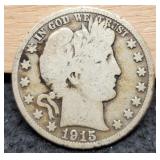 1915-S Barber Half Dollar