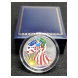 2000 Silver Eagle, Colorized w/ Case