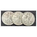 (3) W. Liberty Half Dollars: 1935-P&D, 36-D
