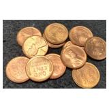 (12) BU Wheat Cents: 3- 1944, 45, 7- 48, 54-D