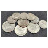 Lot w/ 4 Ike Dollars & 6 K. Half Dollars 1971 Up