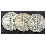 (3) W. Liberty Half Dollars: 1939-D, 40, 46-D