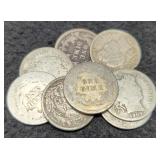 (8) Barber Dimes: