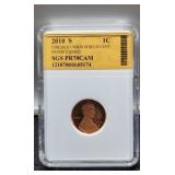 2010-S Slab Proof L. Cent SGS PR70 CAM