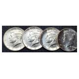 (4) BU Kennedy Half Dollars: 2016, 18, 21, 22