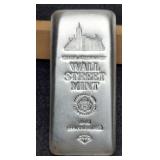 10 Troy Oz. Silver Bar By Wall Street Mint