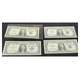 (4) 1957 $1 Silver Certificate Notes Unc.