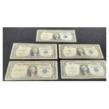 (5) 1935 $1 Silver Certificate Notes